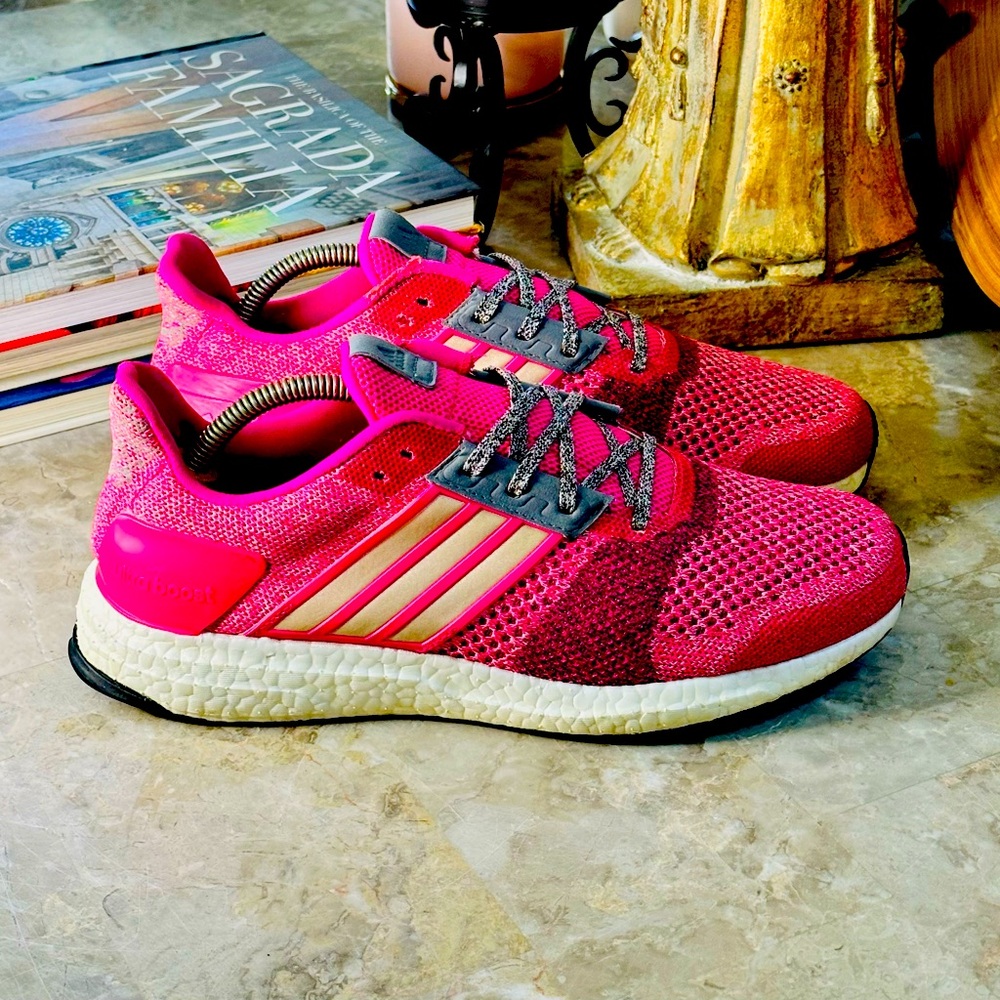Adidas Ultra Boost Running Shoes Womens Pink Gray AF6525 Size 9